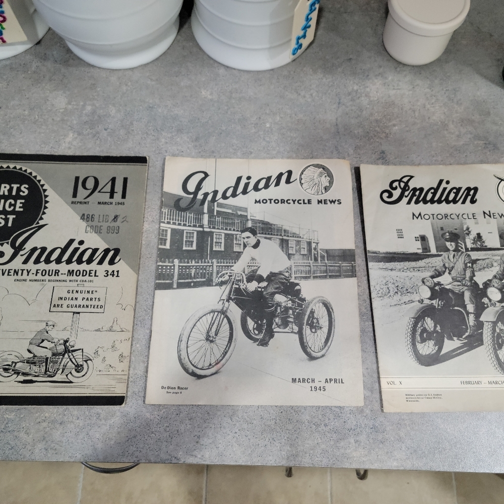 Vintage Indian motorcycle magazines